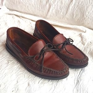 Vintage Minnetonka moccasin brown leather loafer